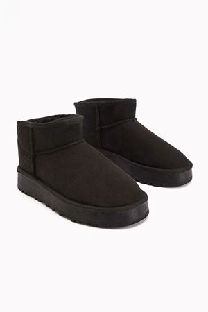 Lavern Siyah Kürklü Mini Kadın Bot