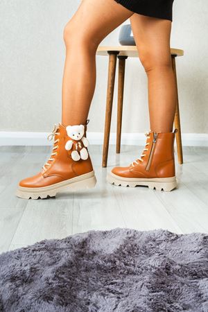 Loring Taba Mat Deri Ayıcıklı Postal Bot