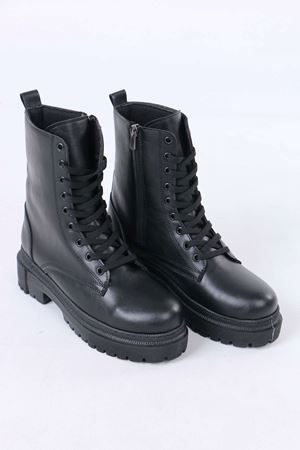 Alayna Siyah Mat Deri Kürklü Kaymaz Taban Kadın Bot