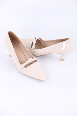 Larue Bej Rugan Tokalı Topuklu Kadın Ayakkabı