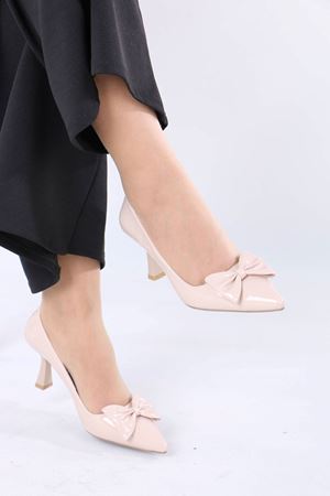 Martine Bej Rugan Fiyonk Tokalı Topuklu Kadın Ayakkabı