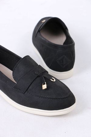 Julita Siyah Süet Günlük Kadın Ayakkabı