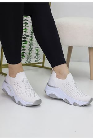 Leonda Beyaz Triko Kadın Spor Ayakkabı