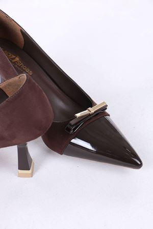 Lunete Kahverengi Rugan Süet Tokalı Topuklu Kadın Ayakkabı