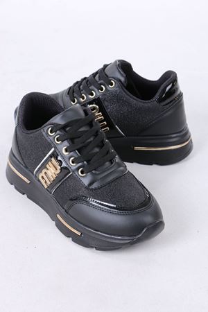 Karter Siyah Simli Kadın Spor Ayakkabı