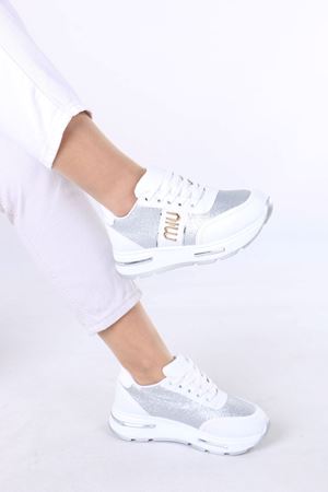 Karter Beyaz Simli Kadın Spor Ayakkabı