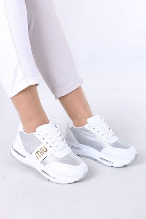 Karter Beyaz Simli Kadın Spor Ayakkabı