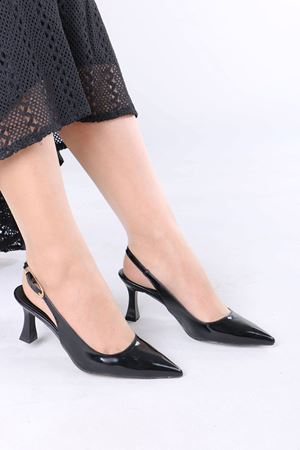 Nicola Siyah Rugan Kadın Topuklu Ayakkabı