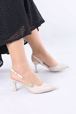 Melvil Bej Rugan Kadın Topuklu Ayakkabı