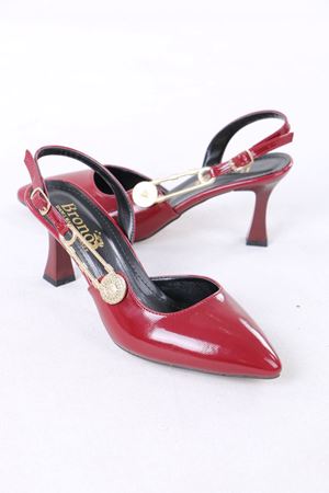 Melvil Bordo Rugan Kadın Topuklu Ayakkabı