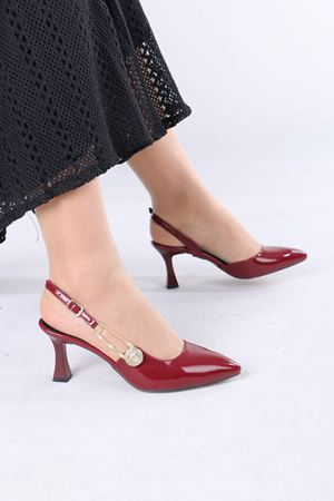 Melvil Bordo Rugan Kadın Topuklu Ayakkabı
