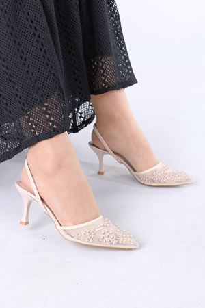 Juene Bej Kadın Topuklu Ayakkabı