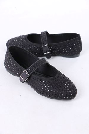 Magali Siyah Süet Kadın Düz Ayakkabı Babet