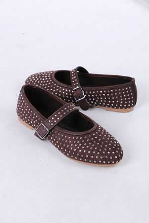 Magali Kahverengi Süet Kadın Düz Ayakkabı Babet