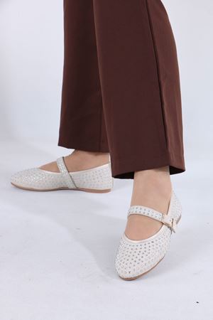 Magali Bej Süet Kadın Düz Ayakkabı Babet