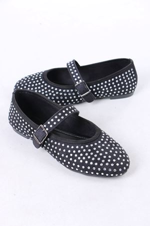 Magali Siyah Süet Kadın Düz Ayakkabı Babet