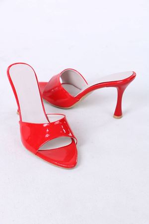 Nadeen Kırmızı Rugan Kadın Topuklu Terlik