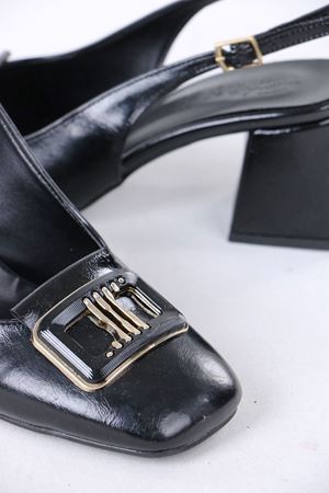 Naeva Siyah Rugan Kalın Topuklu Kadın Ayakkabı