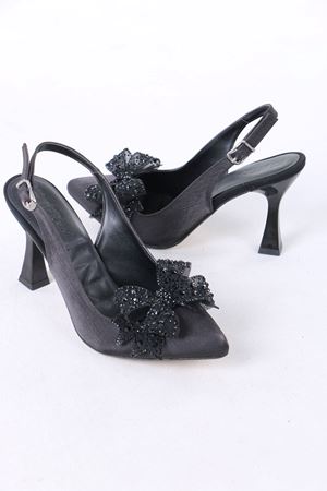 Louie Siyah Fiyonk Topuklu Kadın Ayakkabı