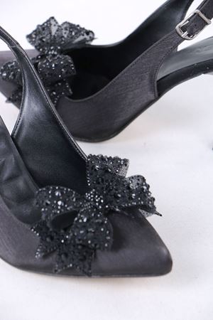 Louie Siyah Fiyonk Topuklu Kadın Ayakkabı