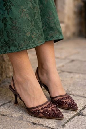 Juene Kahverengi Kadın Topuklu Ayakkabı