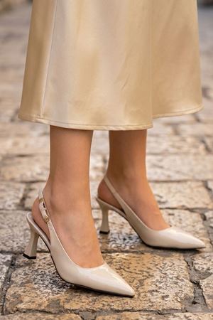 Nicola Bej Rugan Kadın Topuklu Ayakkabı