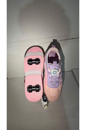 Rusell Pembe Paten 4 Tekerli Led Işıklı Kaymaz Taban Ortopedik Çocuk Ayakkabı