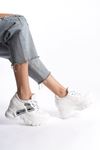 Amelie Beyaz Mat Deri Kadın Gizli Topuklu Spor Ayakkabı