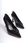 Amice Siyah Rugan Kadın Topuklu Ayakkabı