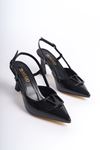 Ariane Siyah Rugan Kadın Topuklu Ayakkabı