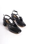 Armelle Siyah Rugan Kadın Topuklu Ayakkabı
