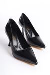 Bois Siyah Rugan Kadın Topuklu Ayakkabı