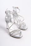 Channey Gümüş Rugan Taşlı Kadın Topuklu Ayakkabı