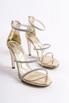 Ancil Gold Taşlı Rugan Kadın Topuklu Ayakkabı
