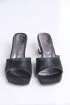 Chester Siyah Şeffaf Topuklu Terlik